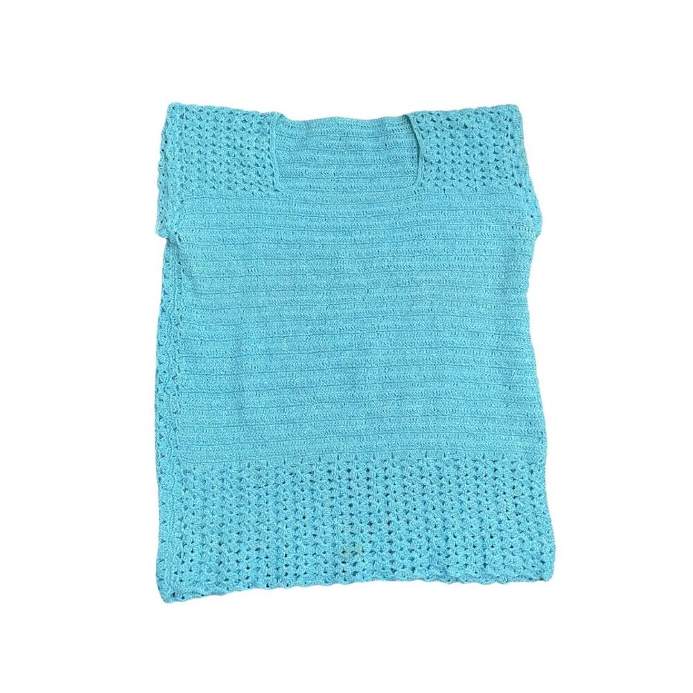 Handmade Knitted Crochet Top Blouse Size Size Medium Boho Indie Grandma core